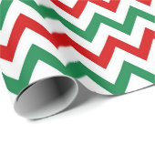 Red and Green Christmas Chevron Wrapping Paper ラッピングペーパー (ロールコーナー)