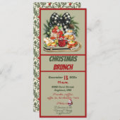 Red and Green Christmas Design Brunch Invitation 招待状 (正面/裏面)