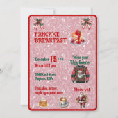 Red and Green Christmas Pancake Breakfast 招待状 (正面)