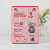 Red and Green Christmas Pancake Breakfast 招待状 (スタンド正面)