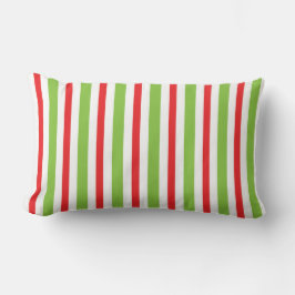 Red and Green Christmas Stripped Throw Pillow ランバークッション