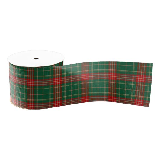 Red and Green Christmas Tartan Plaid グログランリボン (リール)