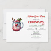 Red and green festive cocktails party invitation 招待状 (正面)