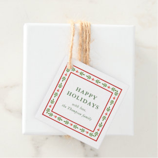 Red and Green Folk Inspired Holiday Gift フェイバータグ