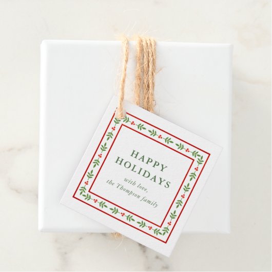 Red and Green Folk Inspired Holiday Gift フェイバータグ (インサイチュ)