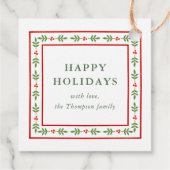 Red and Green Folk Inspired Holiday Gift フェイバータグ (裏面)