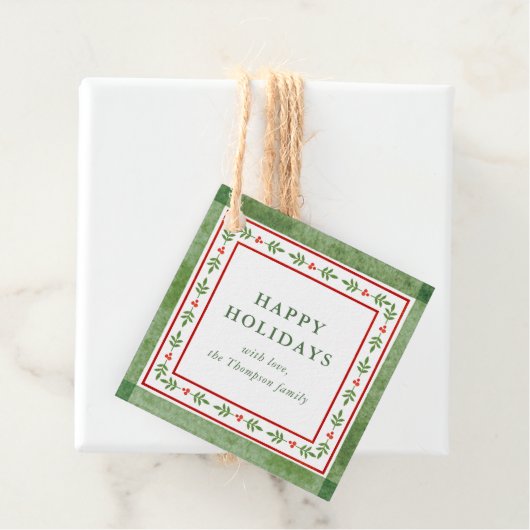 Red and Green Folk Inspired Holiday Gift フェイバータグ (インサイチュ)