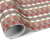 Red and green geometric blocked holiday gift wrap ラッピングペーパー (ロールコーナー)