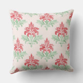 Red and Green Grandmillennial Christmas Damask クッション (裏面)