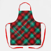 Red and green holiday plaid エプロン (正面)