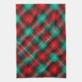 Red and green holiday plaid キッチンタオル (縦)