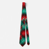 Red and green holiday plaid ネクタイ (正面)