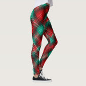 Red and green holiday plaid レギンス (右)