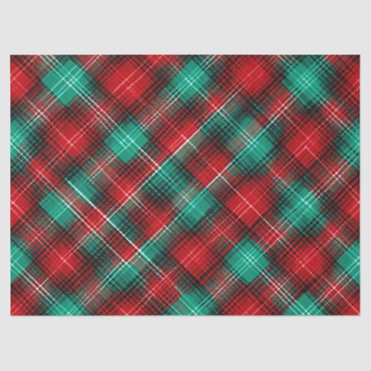 Red and green holiday plaid 薄葉紙 (正面)
