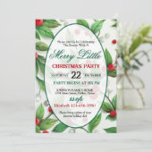 Red and Green Holly Christmas Party Invitation 招待状 (スタンド正面)