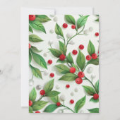 Red and Green Holly Christmas Party Invitation 招待状 (裏面)