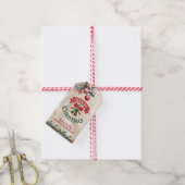 Red and Green Holly Holiday Gift Tag ギフトタグ (より糸付き)