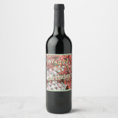 Red and Green Leaves Happy Birthday Wine Labels ワインラベル (正面)
