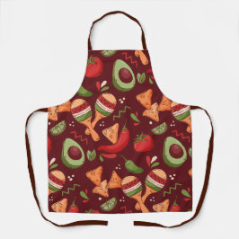 Red And Green Mexican Food エプロン