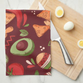 Red And Green Mexican Food キッチンタオル (四つ折り)