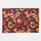 Red And Green Mexican Food キッチンタオル (横)