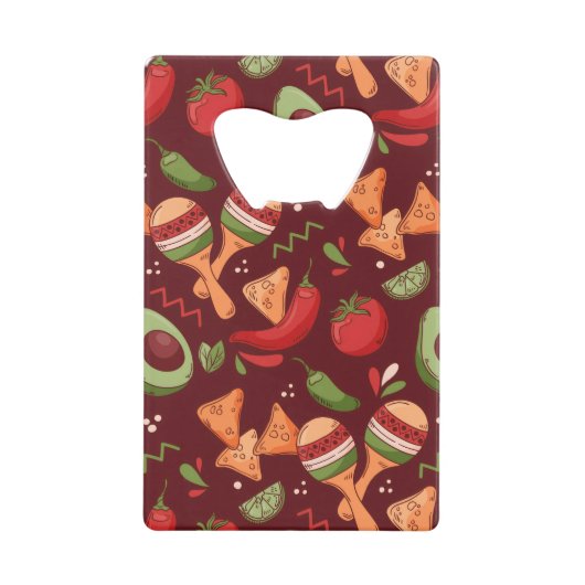 Red And Green Mexican Food クレジットカード栓抜き (正面)