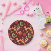 Red And Green Mexican Food ペーパープレート (パーティー)