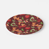 Red And Green Mexican Food ペーパープレート (アングル)