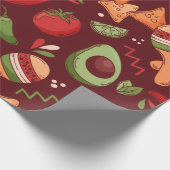 Red And Green Mexican Food ラッピングペーパー (角)