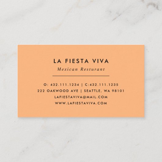 Red And Green Mexican Food 名刺 (裏面)