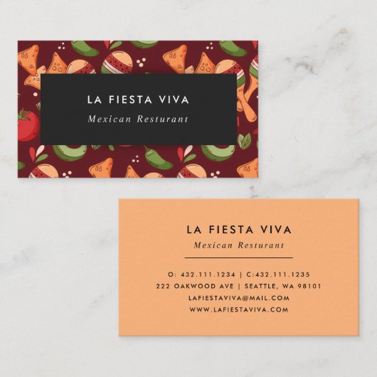 Red And Green Mexican Food 名刺 (正面/裏面)