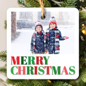 Red and Green Modern Photo Custom セラミックオーナメント