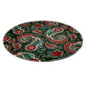Red and Green Paisley Round Cutting Board カッティングボード (角)