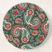 Red and Green Paisley Sandstone Coaster コースター (正面)