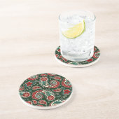 Red and Green Paisley Sandstone Coaster コースター (側面)