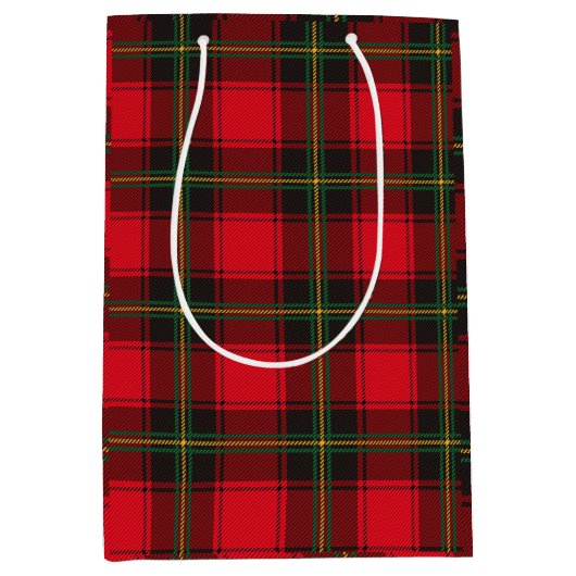 Red and Green Pattern ミディアムペーパーバッグ (正面)