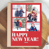 Red and Green Photo Collage Merry Christmas シーズンカード