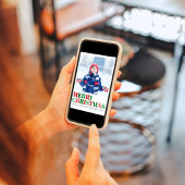 Red and Green Photo Collage Merry Christmas シーズンカード