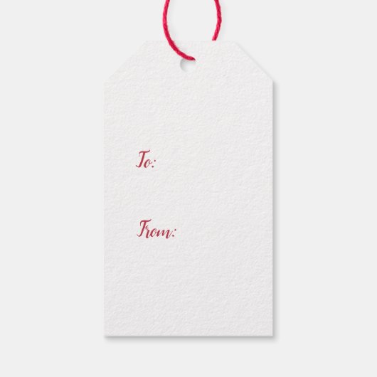 Red and Green Pine Trees Christmas ギフトタグ (裏面)