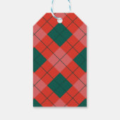 Red and Green Plaid Family Photo Holiday ギフトタグ (裏面)