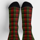 Red And Green Plaid Tartan Festive Pattern ソックス (上部)