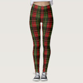 Red And Green Plaid Tartan Festive Pattern レギンス (正面)