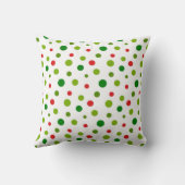 Red and Green Polka Dot Christmas Pillow クッション (裏面)