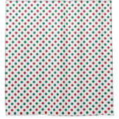Red And Green Polka Dots シャワーカーテン (正面)