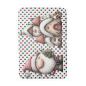 Red and Green Polka Dots バスマット (正面縦)