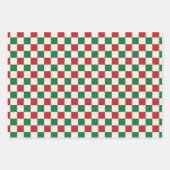 Red and Green Retro Check ラッピングペーパーシート (正面)