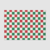 Red and Green Retro Holiday Check Pattern 薄葉紙 (正面)