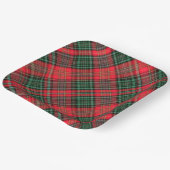 Red and Green Scottish Diagonal Tartan Plaid ペーパープレート (傾斜あり)