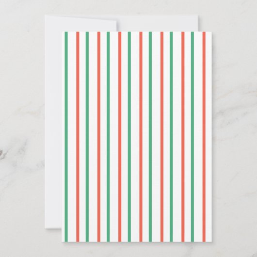 Red and Green Stripe Christmas Dinner Party 招待状 (裏面)