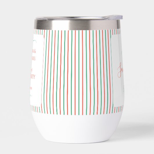 Red and Green Stripe Christmas Dinner Party Favor (左面)